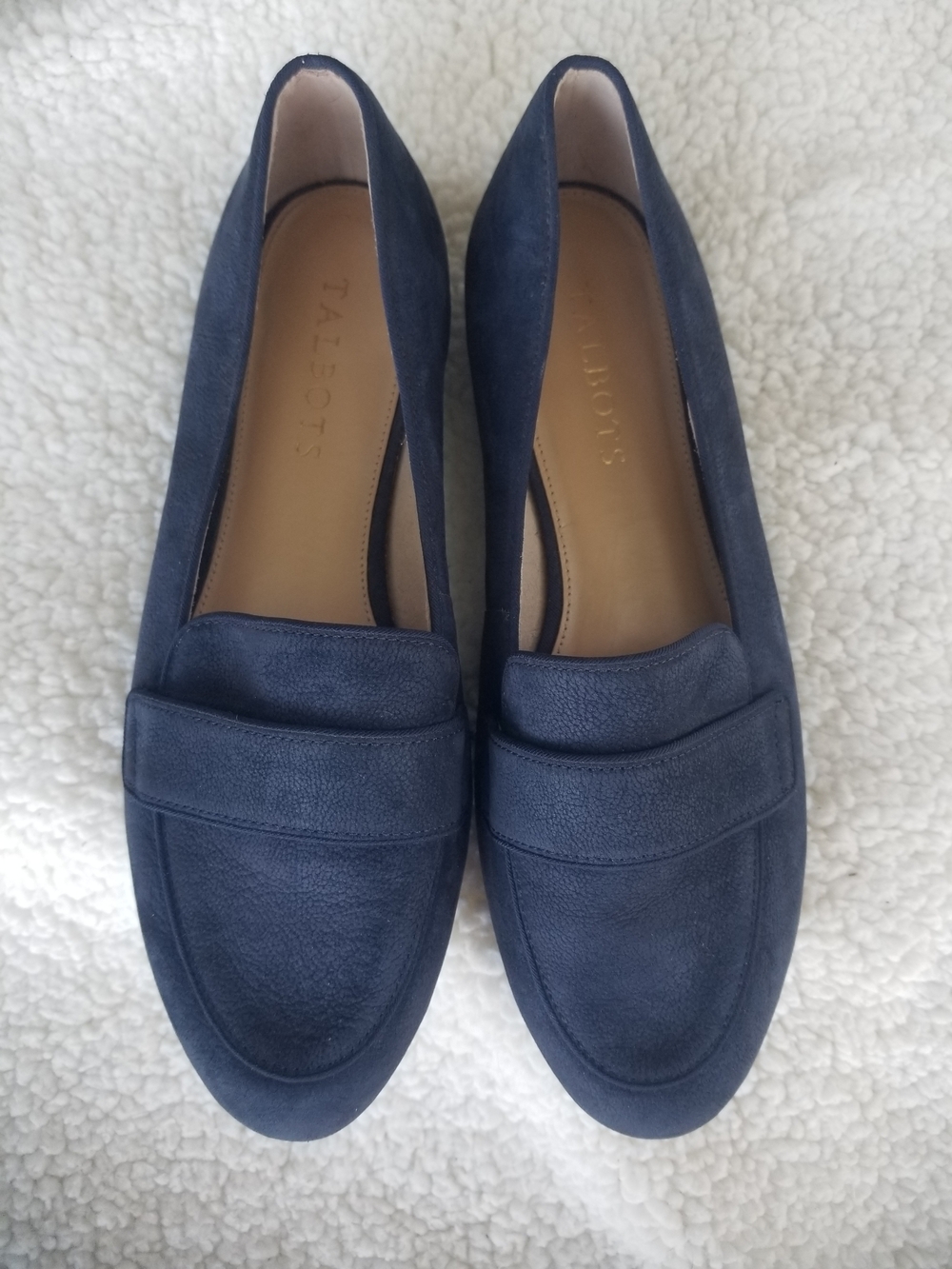 Talbots Navy Suede Penny Loafers - Picture 5 of 8